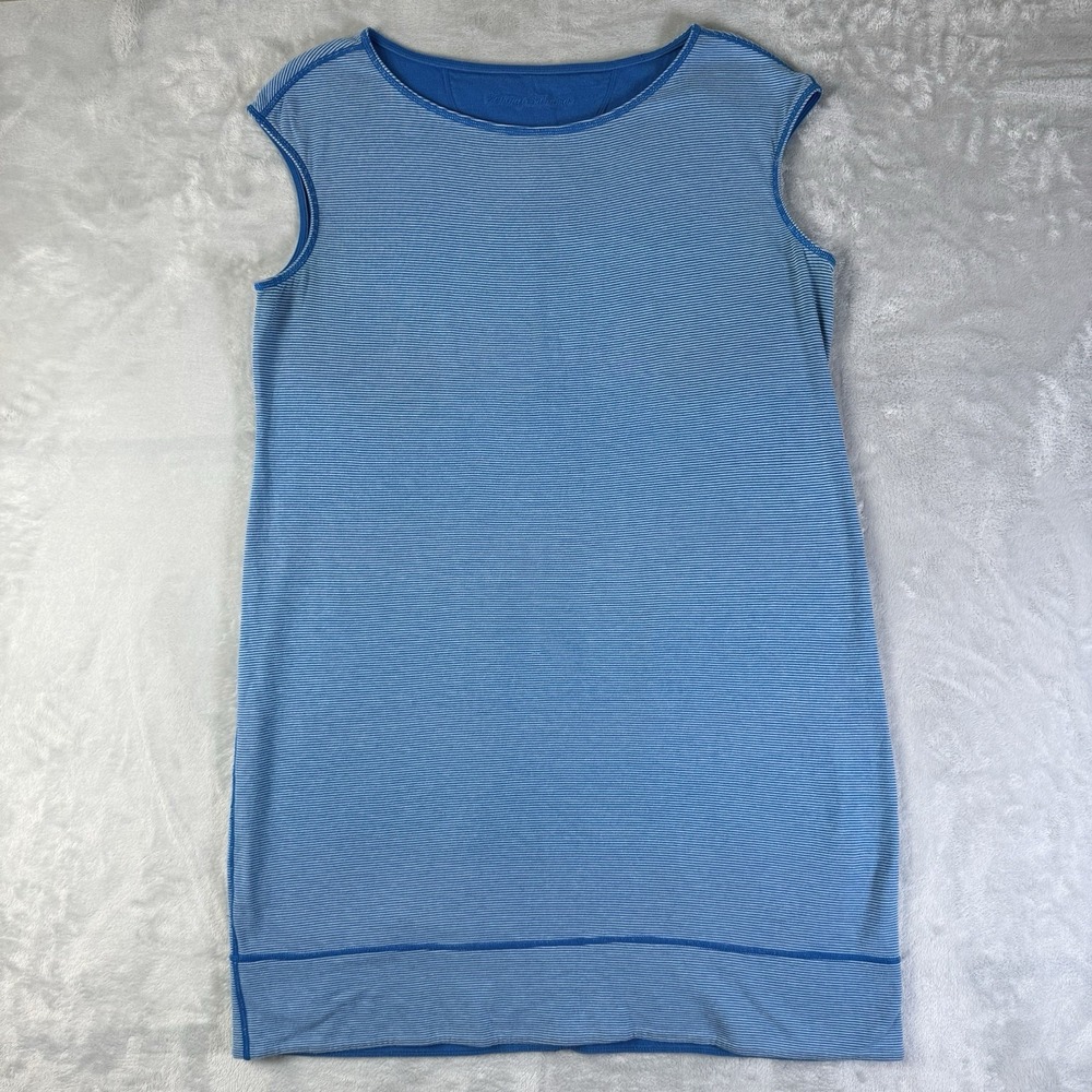 Tommy Bahama Striped T-Shirt Dress Size Large Blue Sleeveless Beach Vacation
